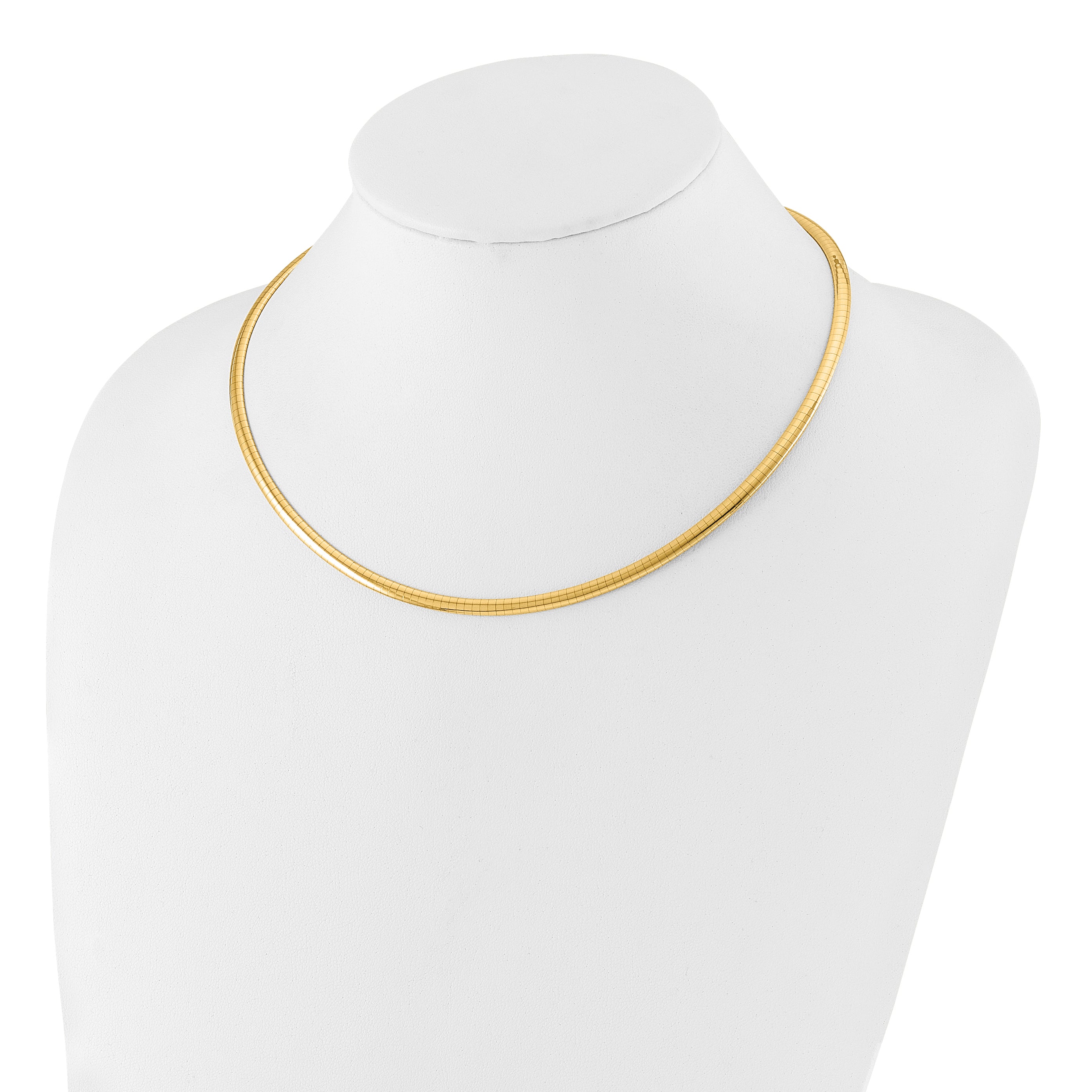 14K 4mm Domed Omega Necklace