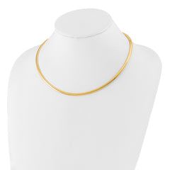 14K 4mm Domed Omega Necklace