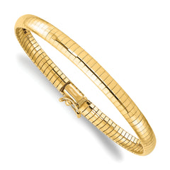 14K 6mm Domed 7in. Omega Bracelet