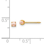 14K Gold Pink Simulated Pearl Earrings with Freshwater Cultured Pearls  Elegant Post