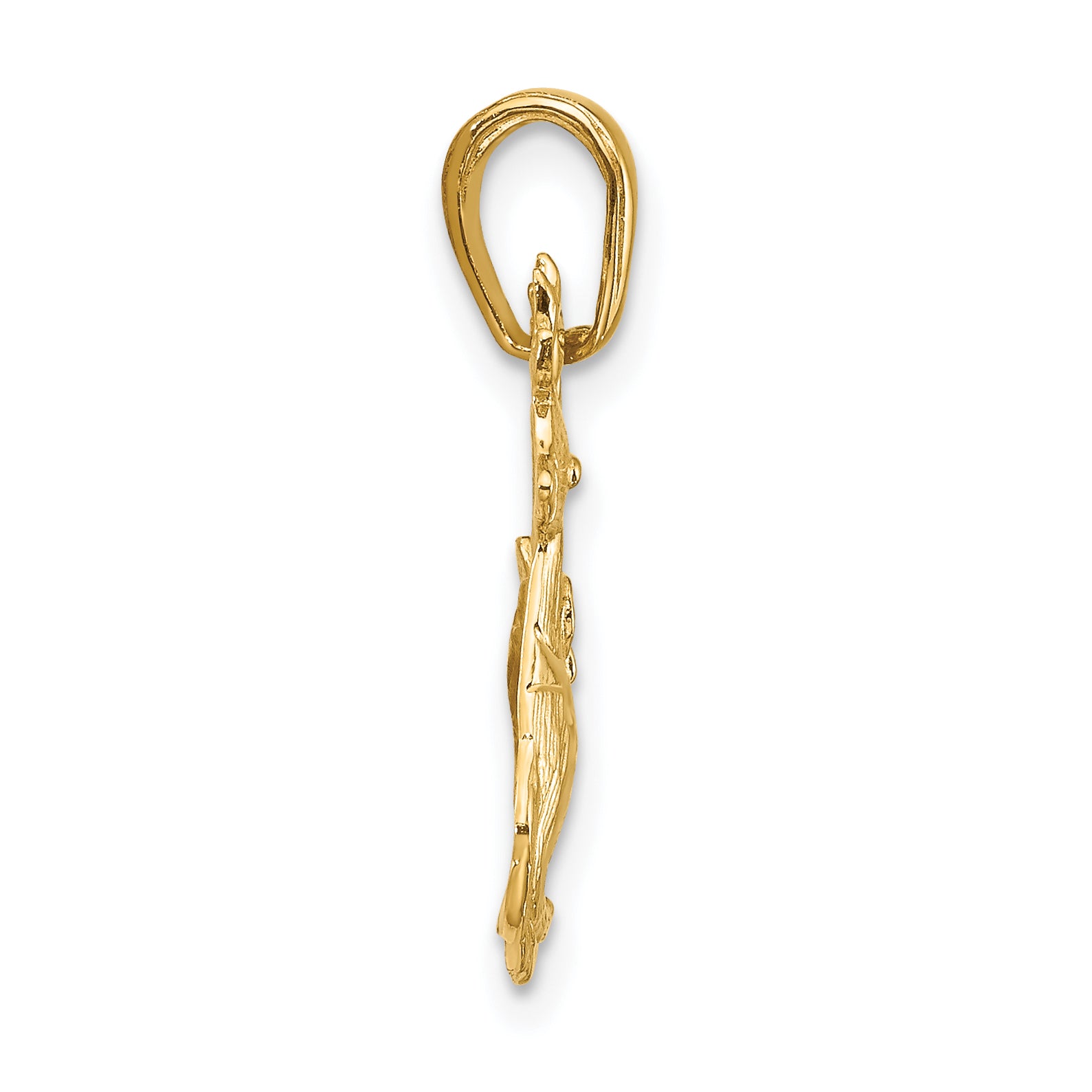 10K Polished Reindeer Pendant