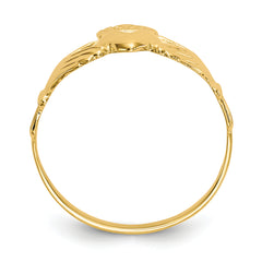 10k Polished Claddagh Ring