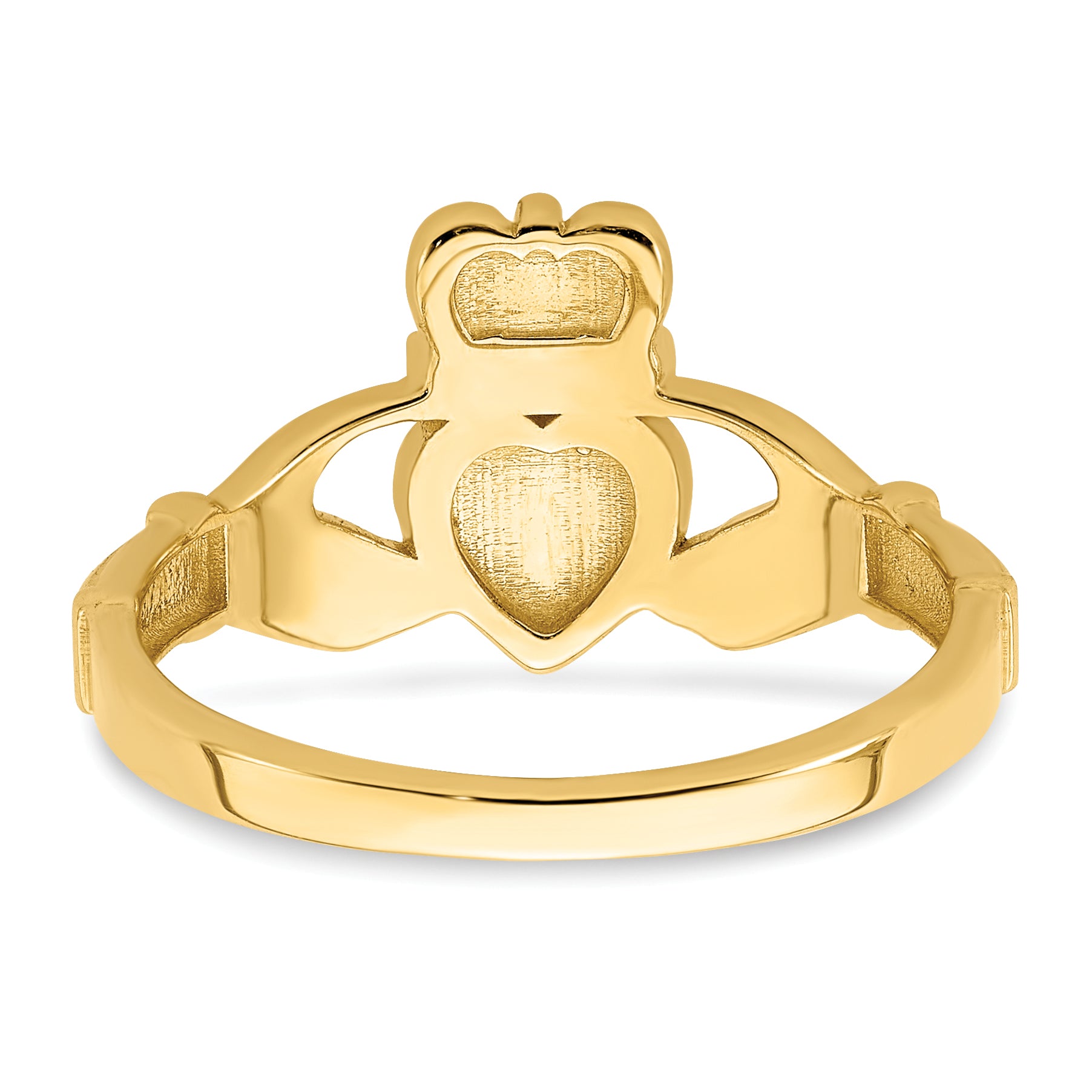 10k Polished Claddagh Ring