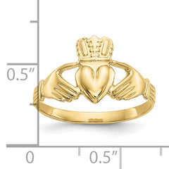 10k Polished Claddagh Ring