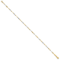 10k Two-Tone Polished 9in Plus 1in ext. Anklet