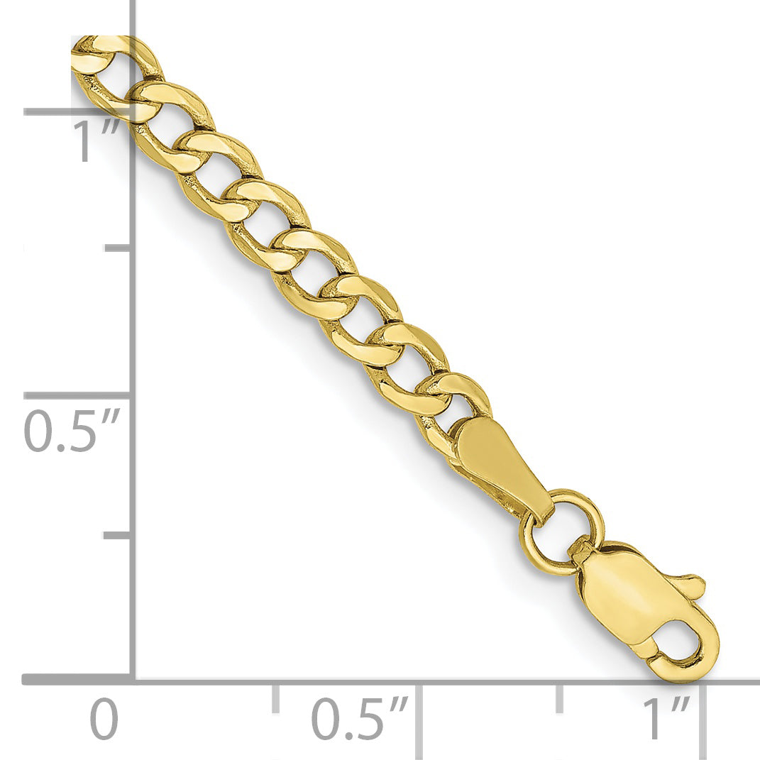 10k 3.35mm Semi-Solid Curb Link Chain