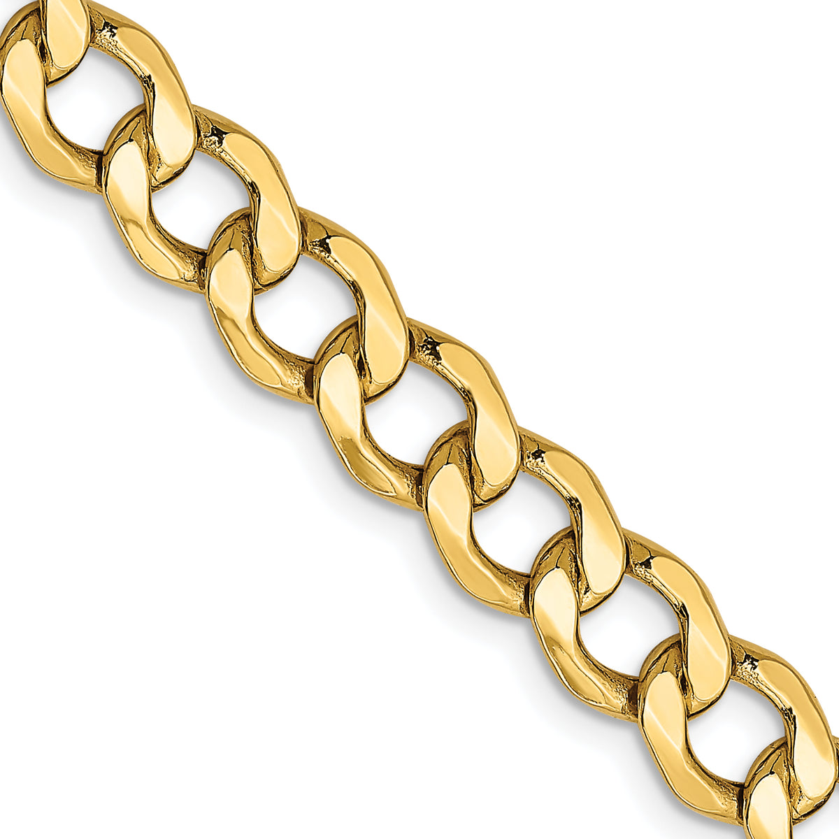 10k 7mm Semi-Solid Curb Link Chain