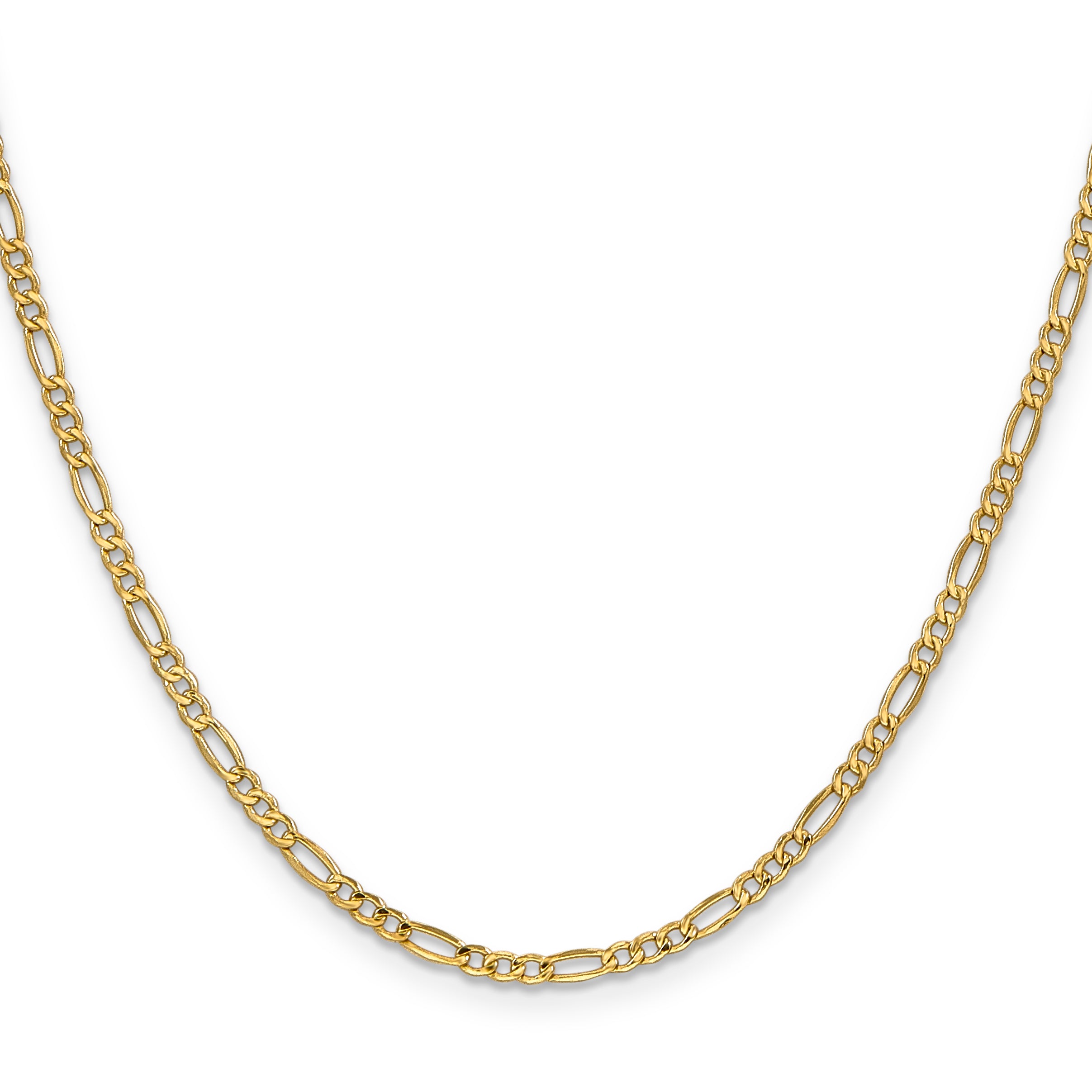 10k 2.5mm Semi-Solid Figaro Chain