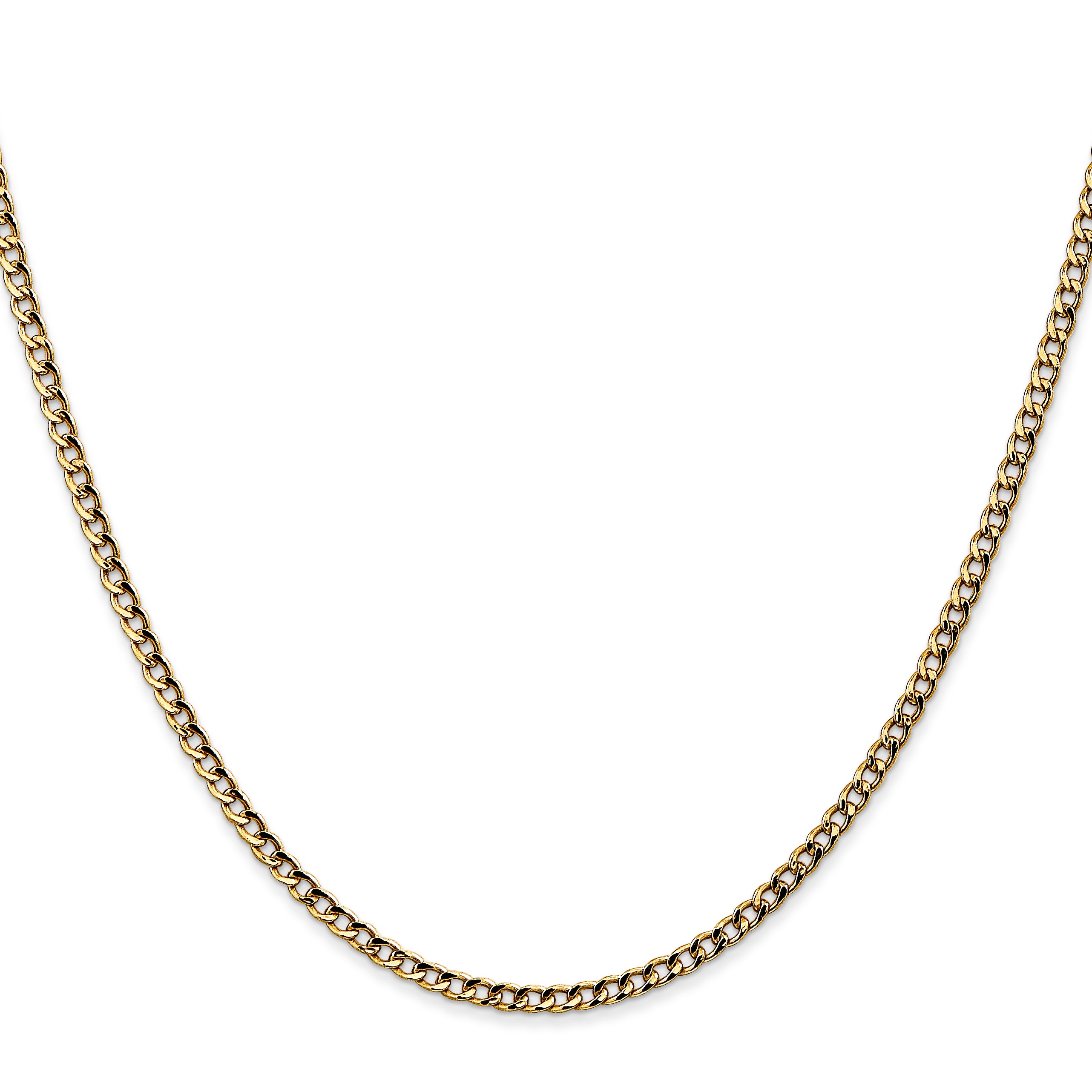 10k 2.5mm Semi-Solid Curb Link Chain