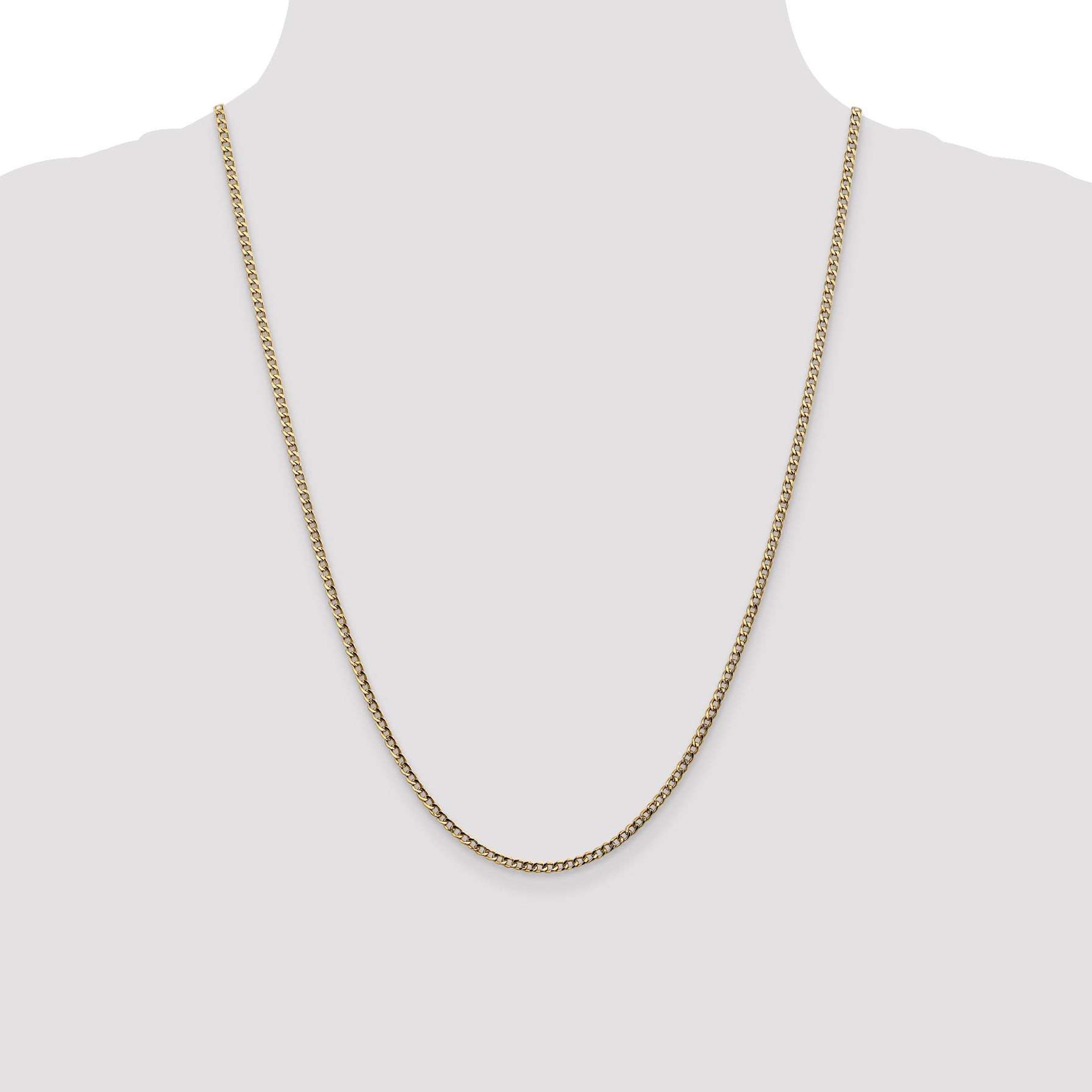 10k 2.5mm Semi-Solid Curb Link Chain