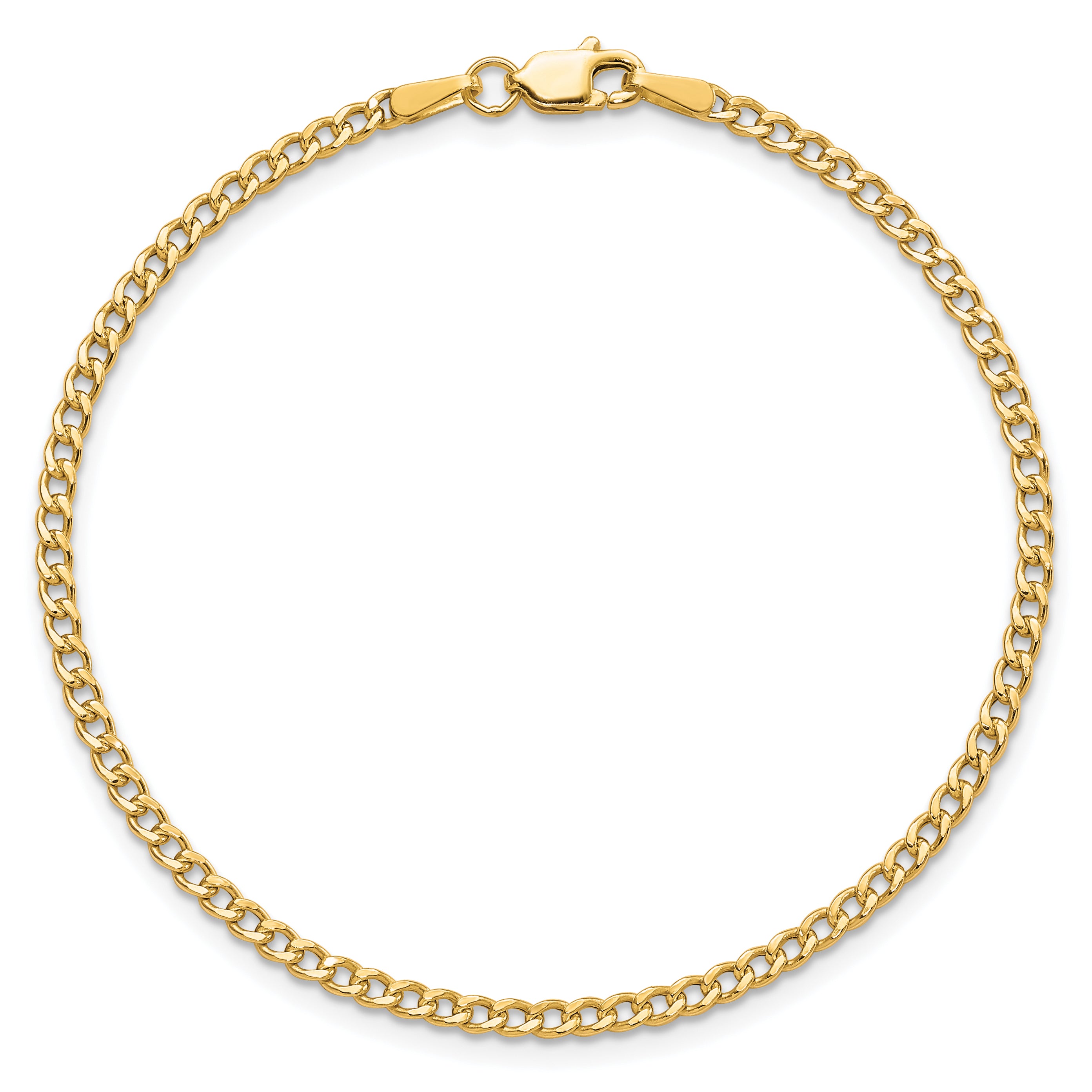 10k 2.5mm Semi-Solid Curb Link Chain - 7