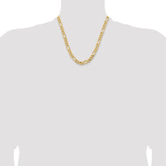 10K 8.5mm Semi-Solid Figaro Chain