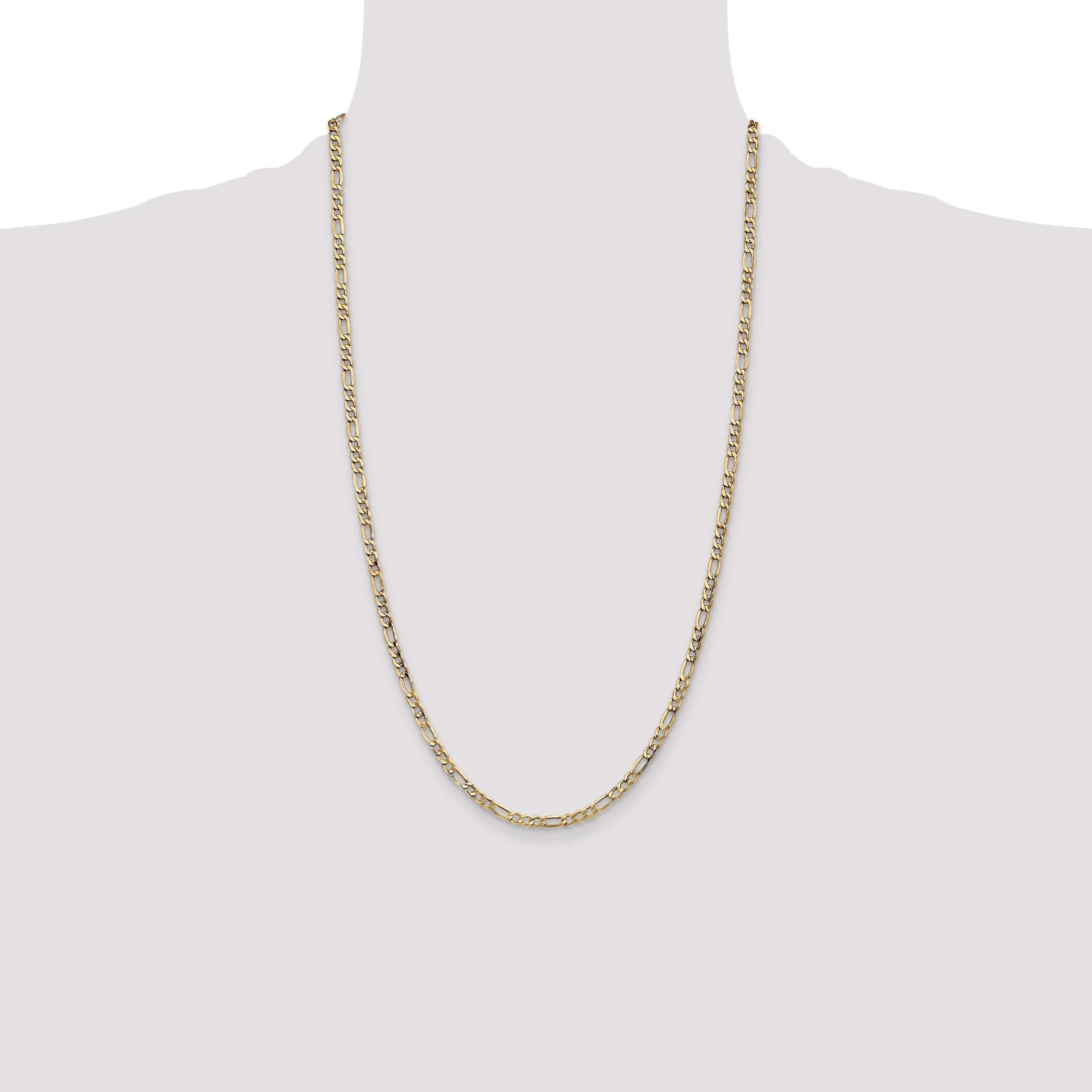 10k 3.5mm Semi-Solid Figaro Chain