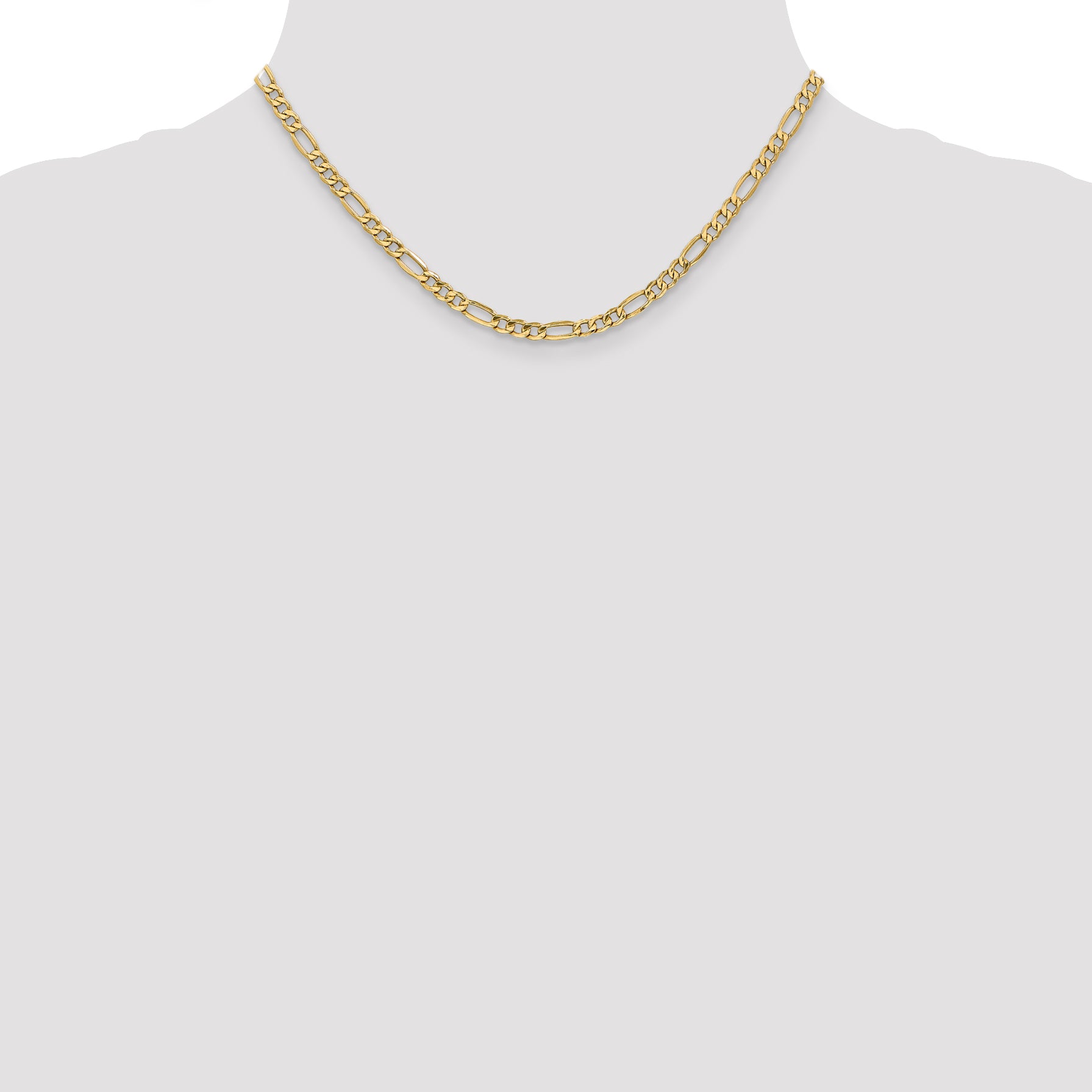 10k 4.2mm Semi-Solid Figaro Chain