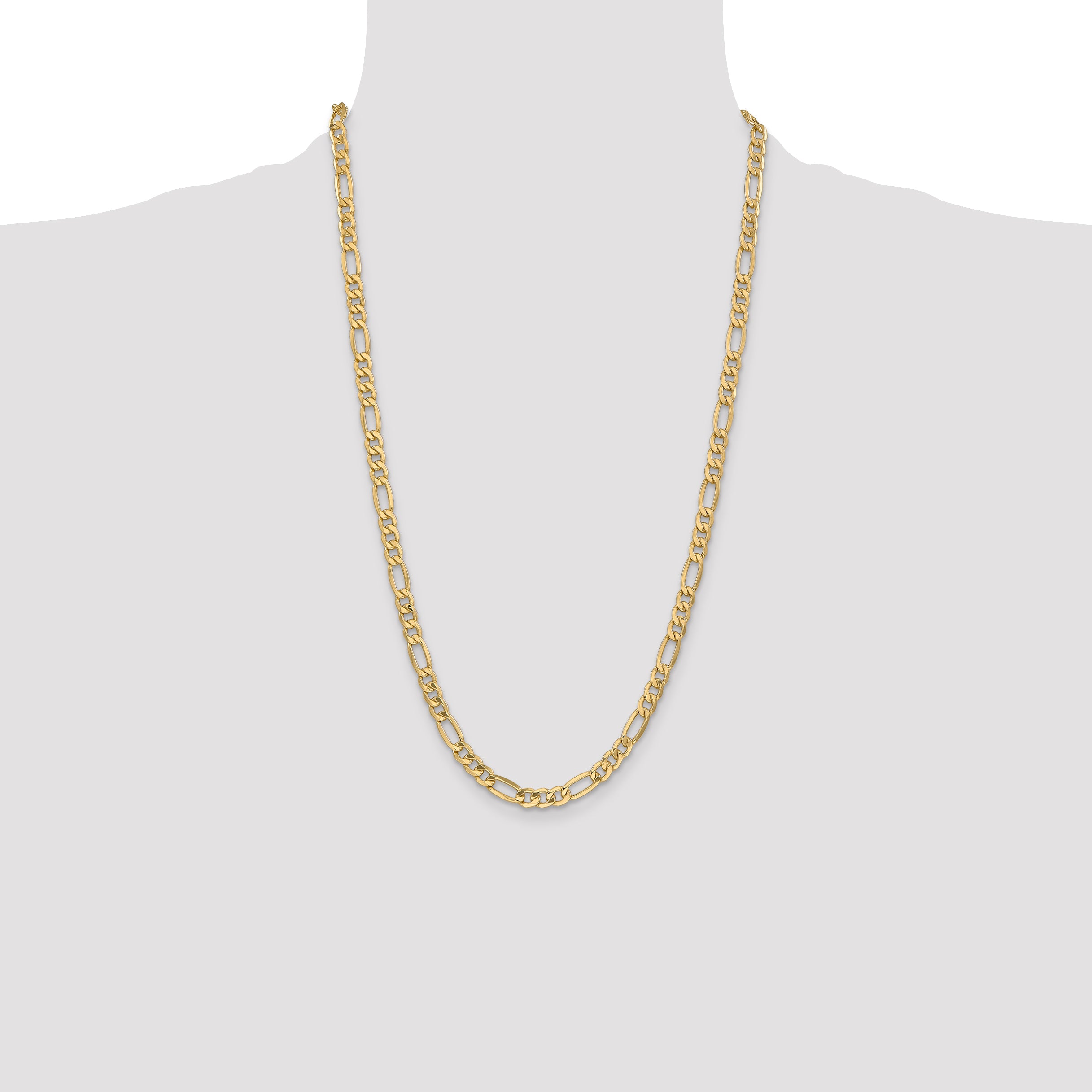 10k 6.25mm Semi-Solid Figaro Chain