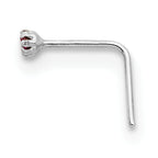 10K White Gold CZ Nose Studs Set with Rhodium Finish