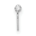10K White Gold CZ Nose Studs Set with Rhodium Finish