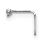 10K White Gold CZ Nose Studs Set with Rhodium Finish