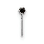 10K White Gold CZ Nose Studs Set with Rhodium Finish