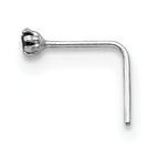 10K White Gold CZ Nose Studs Set with Rhodium Finish