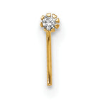 10K Yellow Gold CZ Nose Stud Set with Hollow Die Struck Design