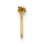 10K Yellow Gold CZ Nose Stud Set with Hollow Die Struck Design