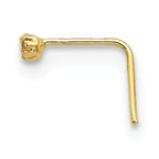 10K Yellow Gold CZ Nose Stud Set with Hollow Die Struck Design
