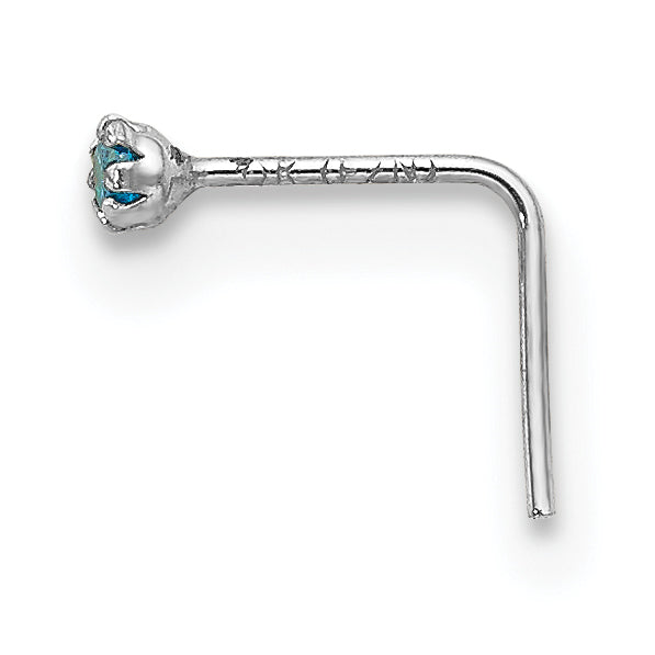 10K White Gold CZ Nostril Studs Set with Rhodium Finish Elegant Trio