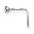 10K White Gold CZ Nostril Studs Set with Rhodium Finish Elegant Trio