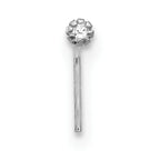 10K White Gold CZ Nostril Studs Set with Rhodium Finish Elegant Trio