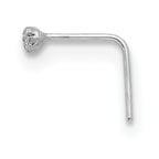 10K White Gold CZ Nostril Studs Set with Rhodium Finish Elegant Trio