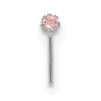 10K White Gold CZ Nostril Studs Set with Rhodium Finish Elegant Trio