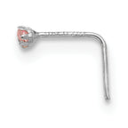 10K White Gold CZ Nostril Studs Set with Rhodium Finish Elegant Trio
