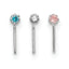 10k White Gold 1.5mm Set Of 3 CZ Nose Studs