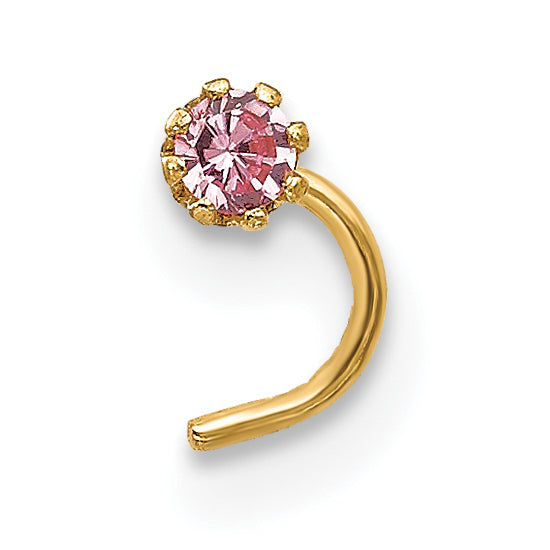 10K Gold CZ Nostril Studs Set with Elegant Yellow Finish
