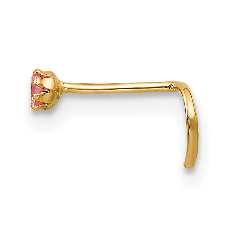 10K Gold CZ Nostril Studs Set with Elegant Yellow Finish
