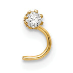 10K Gold CZ Nostril Studs Set with Elegant Yellow Finish