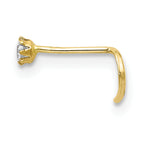10K Gold CZ Nostril Studs Set with Elegant Yellow Finish