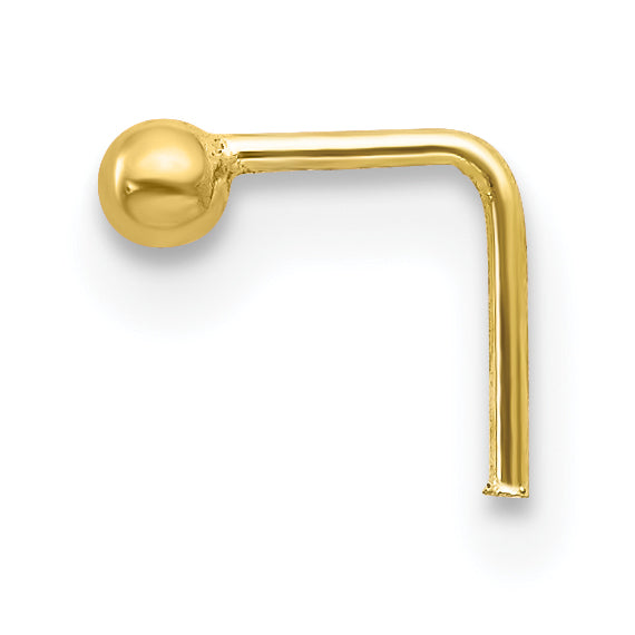 10K Gold CZ Nostril Studs Set with Elegant Yellow Finish