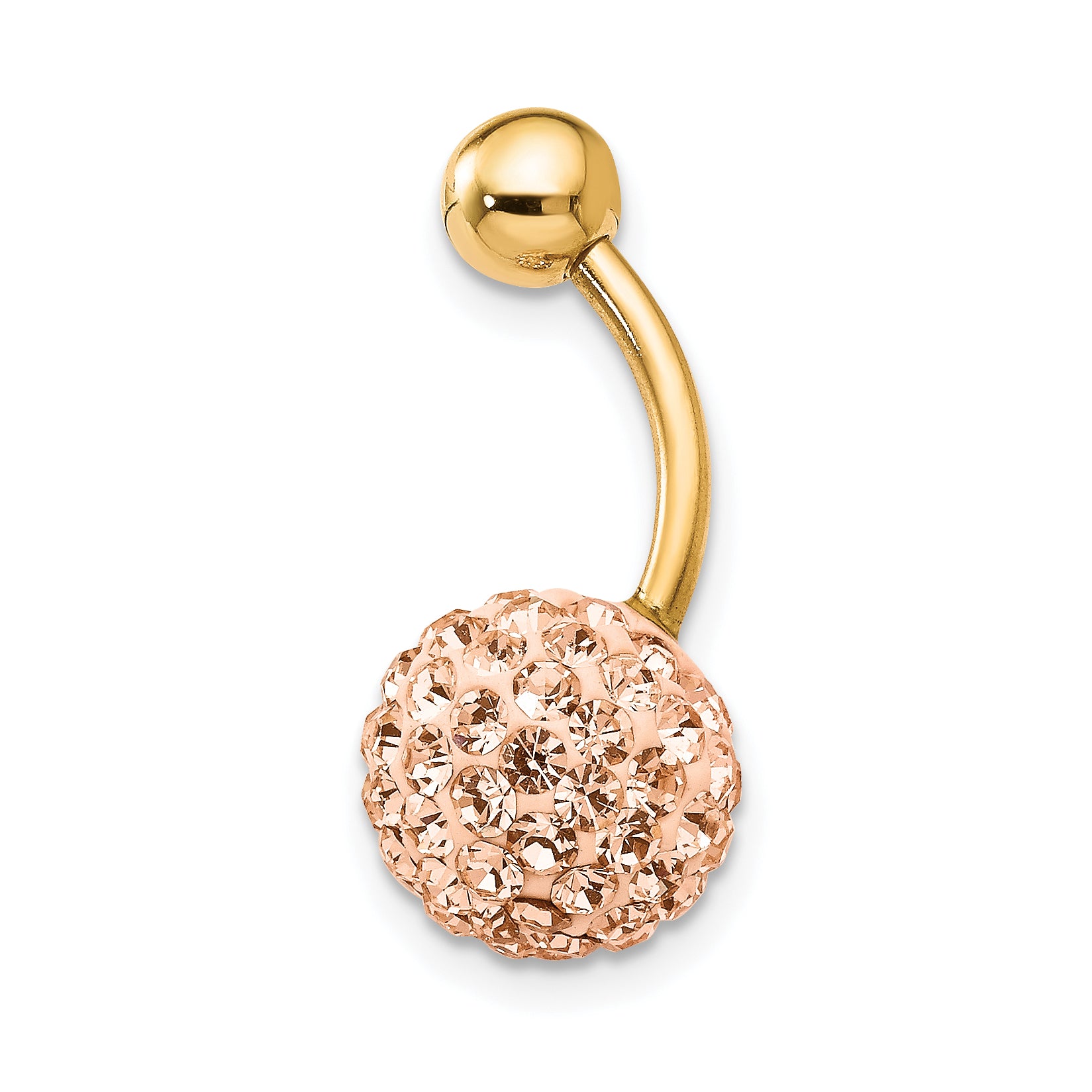 10K Gold Navel Jewelry with Champagne Crystal Elegant Design Secondary image