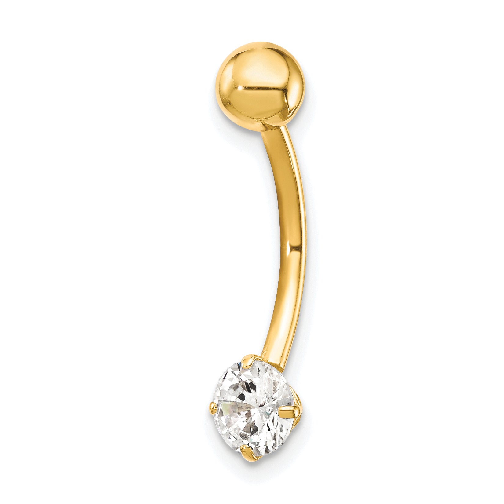10k W/5mm Round Cz Belly Dangle Main image