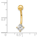 10K Gold Belly Dangle with Clear CZ Elegant Design