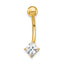 10k W/5mm Square Cz Belly Dangle
