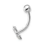 10K White Gold Butterfly Belly Dangle with CZ Stones