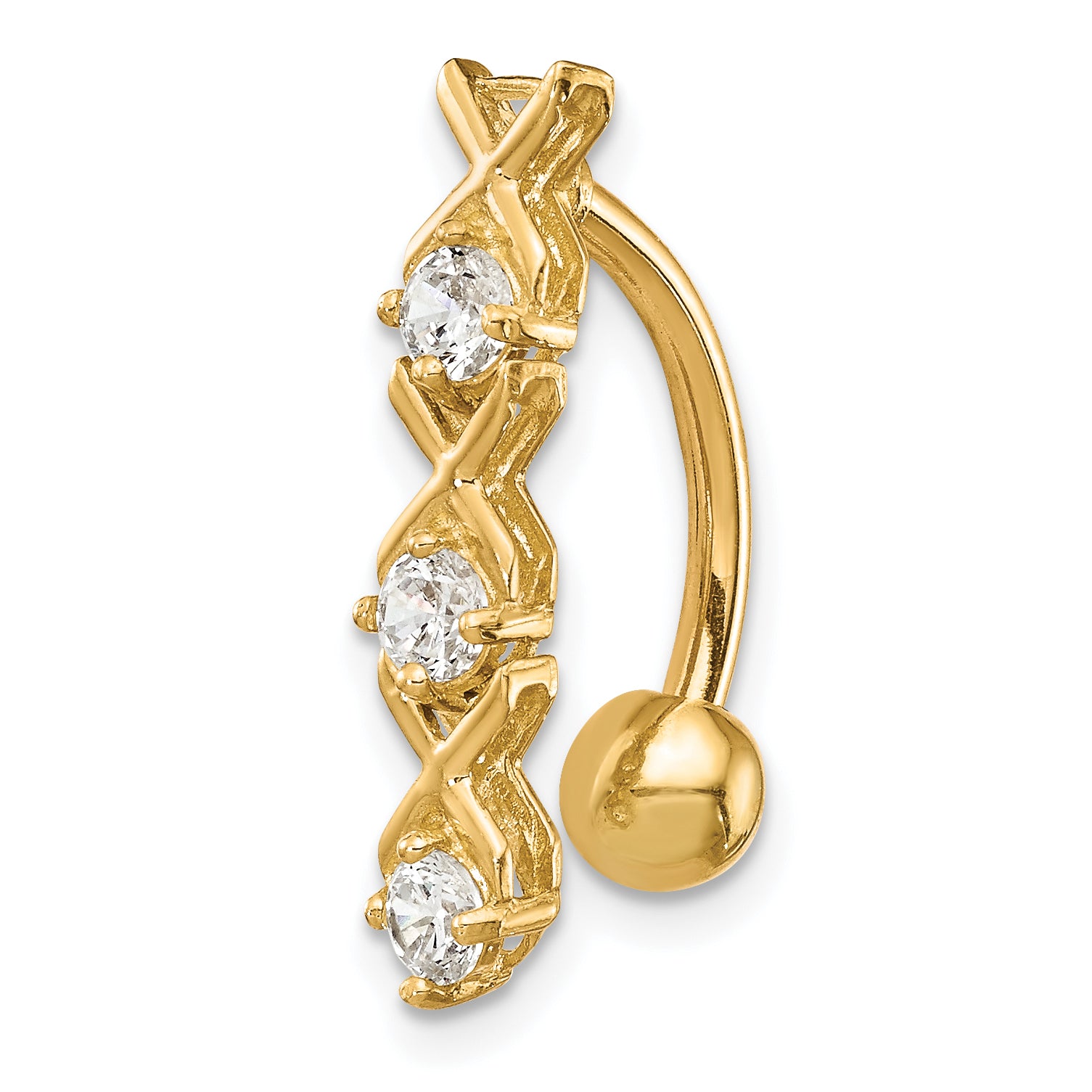 10k W/Cz Xoxo Belly Dangle Main image