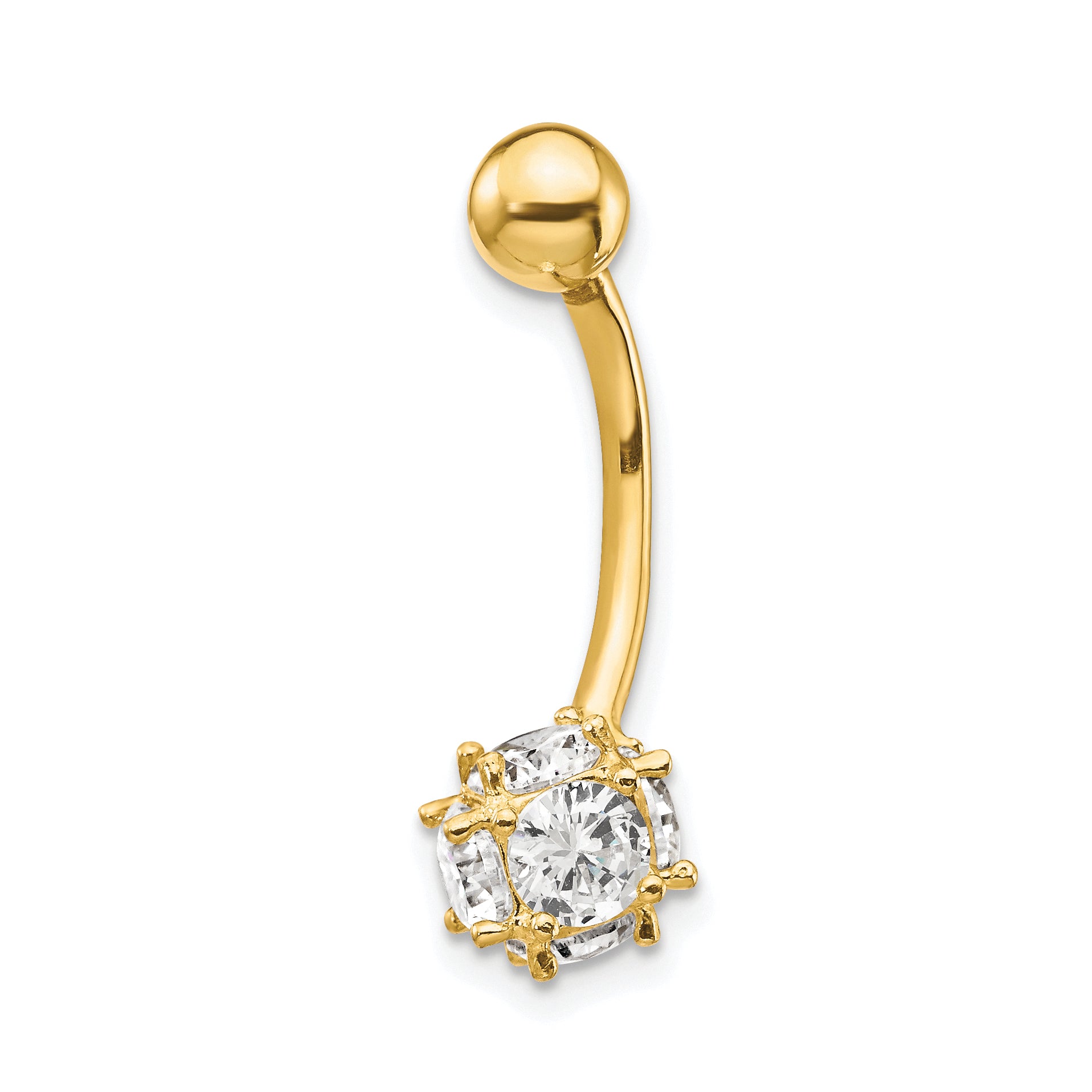 10k W/7Mm Cz Soccer Ball Belly Dangle Main image