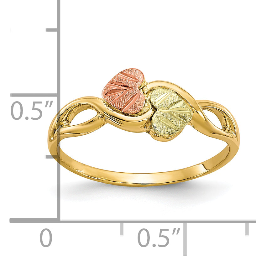 10k Tri-color Black Hills Gold Ring