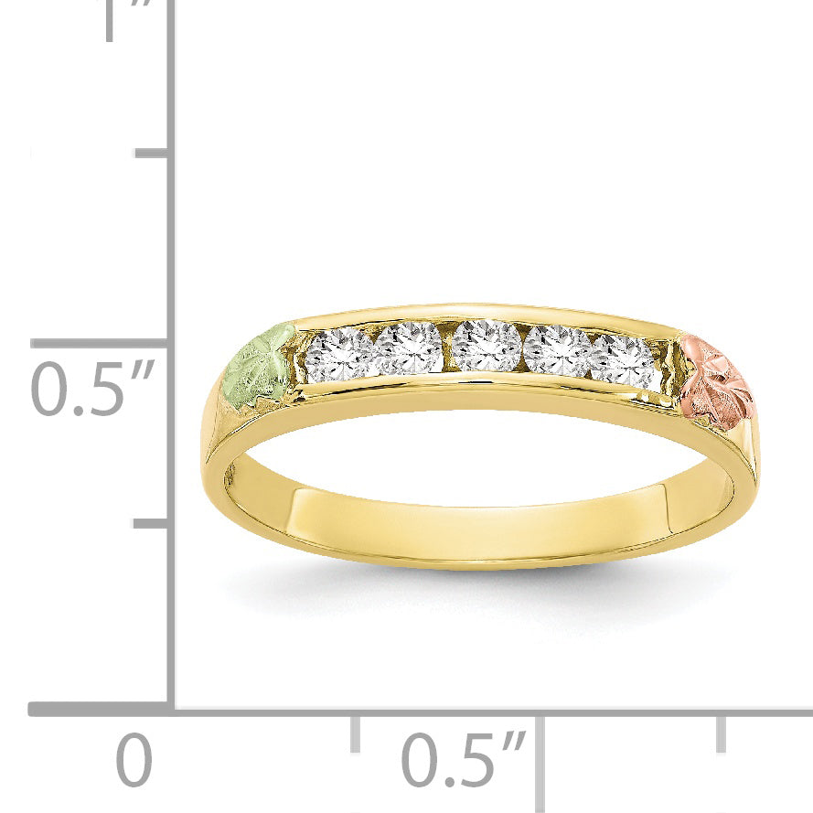 10K Tri-Color Black Hills Gold Diamond Ring