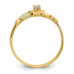 10k Tri-color Black Hills Gold Diamond Heart Ring - 7