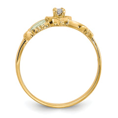 10k Tri-color Black Hills Gold Diamond Heart Ring